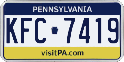 PA license plate KFC7419