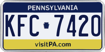 PA license plate KFC7420