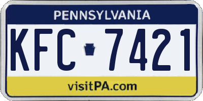 PA license plate KFC7421