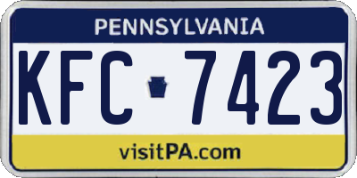 PA license plate KFC7423