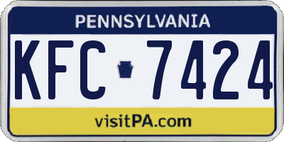 PA license plate KFC7424