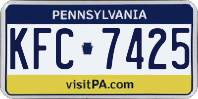 PA license plate KFC7425