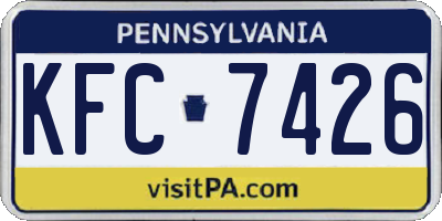 PA license plate KFC7426