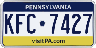 PA license plate KFC7427