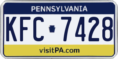 PA license plate KFC7428