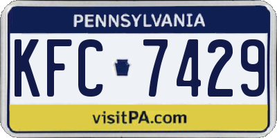 PA license plate KFC7429