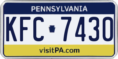 PA license plate KFC7430