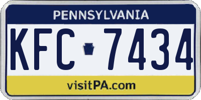 PA license plate KFC7434