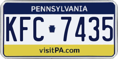 PA license plate KFC7435