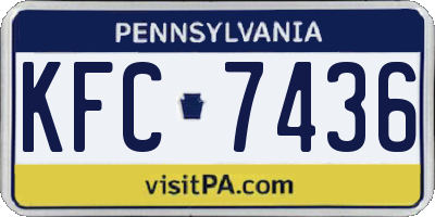 PA license plate KFC7436
