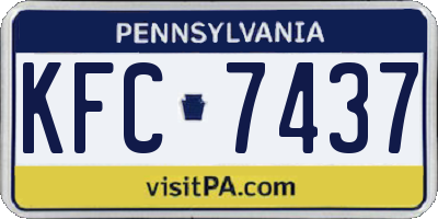 PA license plate KFC7437