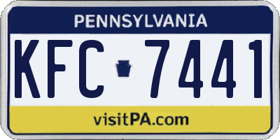 PA license plate KFC7441