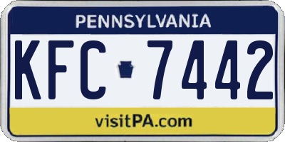 PA license plate KFC7442