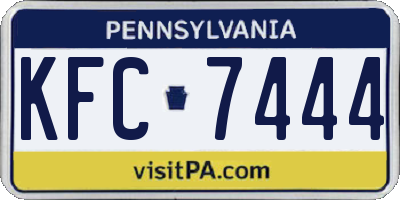 PA license plate KFC7444