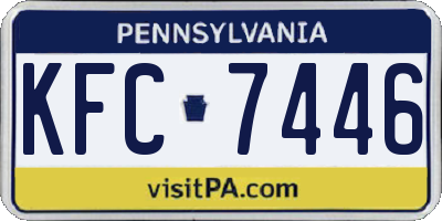 PA license plate KFC7446