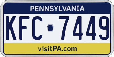 PA license plate KFC7449