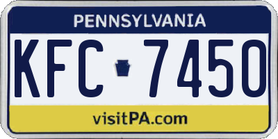 PA license plate KFC7450
