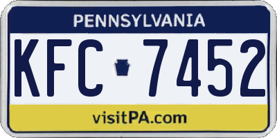 PA license plate KFC7452