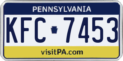 PA license plate KFC7453