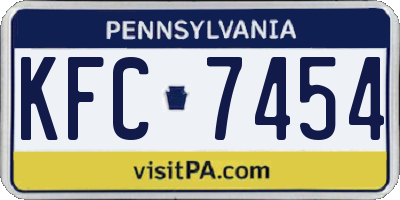 PA license plate KFC7454