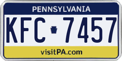 PA license plate KFC7457