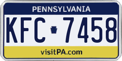 PA license plate KFC7458