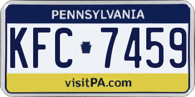 PA license plate KFC7459