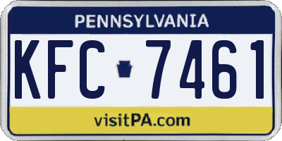 PA license plate KFC7461