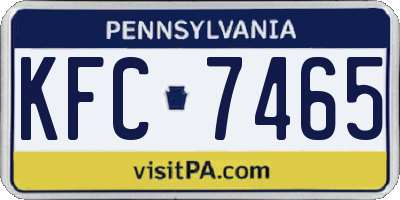 PA license plate KFC7465