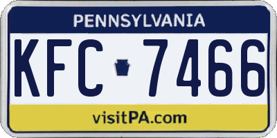 PA license plate KFC7466