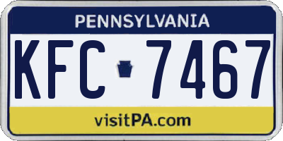 PA license plate KFC7467