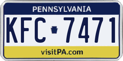 PA license plate KFC7471