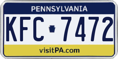 PA license plate KFC7472