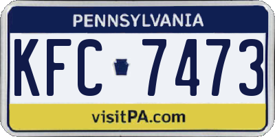 PA license plate KFC7473