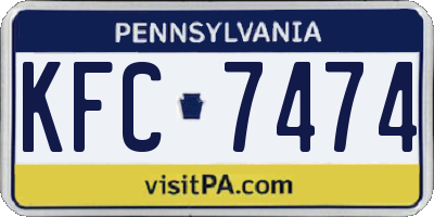 PA license plate KFC7474