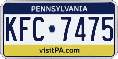 PA license plate KFC7475