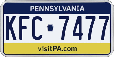 PA license plate KFC7477