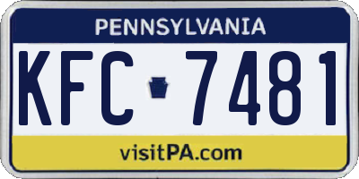 PA license plate KFC7481