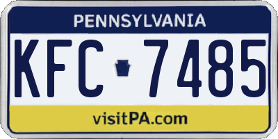 PA license plate KFC7485