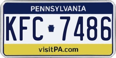 PA license plate KFC7486