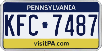 PA license plate KFC7487