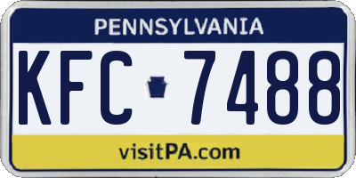 PA license plate KFC7488