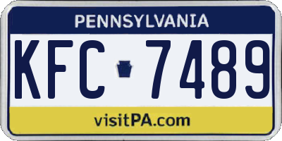 PA license plate KFC7489