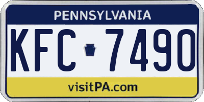 PA license plate KFC7490