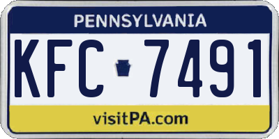 PA license plate KFC7491