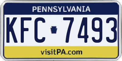 PA license plate KFC7493