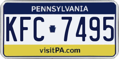 PA license plate KFC7495