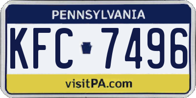 PA license plate KFC7496
