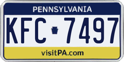 PA license plate KFC7497