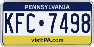 PA license plate KFC7498